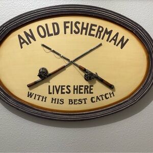3D Wall Art AN OLD FISHERMAN LIVES HERE WITH HIS BEST CATCH